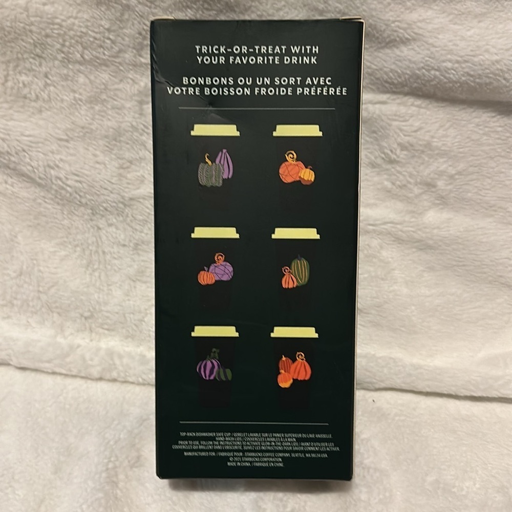 Starbucks Halloween 2021 Glow in the Dark Lids Reusable Cups Set of 6 New w Box - Picture 4 of 6